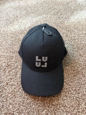 lululemon athletica Black Baseball Cap with Rhinestone Logo